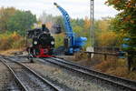 99 5901 am 23.10.2016 bei der Bekohlung im Bw Gernrode.