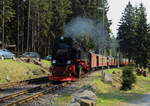 Einfahrt von 99 7234 mit P 8920 zum Brocken am 21.04.2018 in den Bahnhof Schierke.