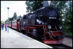 997231-6 vor Personenzug am 20.7.1996 im Bahnhof Drei Annen Hohne.