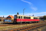 Einfahrt von Triebwagen 187 011 als P 8981 (Harzgerode - Hasselfelde) am 20.10.2018 in den Bahnhof Stiege.