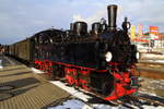 99 5901 mit IG HSB-Sonder-PmG (Wernigerode-Quedlinburg) am 26.02.2017 im Bahnhof Benneckenstein.