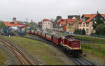 199 872-3 (299 114-9 | 110 872-9 | DR V 100.1) drückt Wagen für den nächsten Zug zum Brocken in den Hauptbahnhof Wernigerode.

🧰 Harzer Schmalspurbahnen GmbH (HSB)
🕓 29.4.2023 | 9:44 Uhr