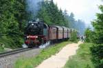 99 222 bei der Fahrt zum Brocken entlang des Goethewegs; 12.06.2008