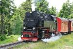 99 7238 auf dem Weg zum Brocken kurz vor dem Bahnbergang der Brockenstrae; 12.06.2008