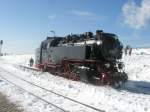 Hier 99 222 der HSB, beim rangieren am 20.10.2009 auf dem Brocken.