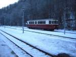 187 011 der HSB bei klirrender Klte in Alexisbad. 14.01.06