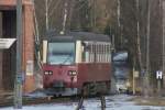 187 019 am 19.02.2006 bei der Einfahrt in den Bahnhof Silberhtte.