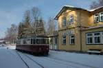 Triebwagen VT 187 011-2 im Bahnhof Hasselfelde.