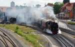 99 7239 verlsst am 09.06.12 den Bahnhof Wernigerode Richtung Brocken.