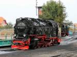 99 7237-3 nach dem entschlacken auf dem Betriebsgelnde des Bahnhofs Wernigerode am 21.