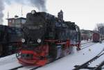 99 7237 am 25.01.2013 im Bahnhof Wernigerode kurz vor bernahme von P8937 zum Brocken.