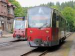 187 015-3 als HSB 8978 nach Harzgerode und 187 017-9 als HSB 8973 nach Hasselfelde am 26.