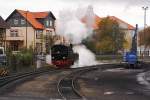 99 5901 am 18.10.2013 auf dem Weg zur bernahme eines Sonderzuges der IG HSB im Bahnhof Wernigerode.