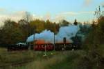 Durchfahrt von 99 5906 mit IG HSB-Sonderzug durch die Stieger Wendeschleife am 17.10.2014. (Bild 1)