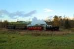 Durchfahrt von 99 5906 mit IG HSB-Sonderzug durch die Stieger Wendeschleife am 17.10.2014.