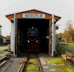 99 7244 abgestellt im Lokschuppen Hasselfelde.