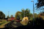 Kurz bevor es mit einem Sonder-PmG der IG HSB ins Selketal geht, gibt es am Morgen des 19.10.2014 an der Bekohlunsanlage am Bahnhof Gernrode noch  Futter  für 99 6001.