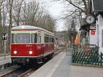 Einfahrt 187 013-8 in den Bahnhof Ilfeld als HSB 8972 am 30. Januar 2016 zur Weiterfahrt nach Quedlinburg.