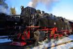 Ausfahrt von 99 236 mit P8927 am 13.02.2015 aus dem Bahnhof Drei Annen Hohne mit Fahrziel Brocken.