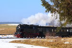 Durchfahrt von 99 6001 mit IG HSB-Sonderzug am 15.02.2015 durch die Stieger Wendeschleife.