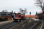 Blick am Mittag des 05.02.2016 in den HSB-Bahnhof Wernigerode.