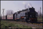 997246 ist hier am 17.3.1990 um 10.50 Uhr bei Niedersachswerfen mit dem P 14414 unterwegs nach Wernigerode.