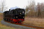 99 5901 mit IG HSB-Sonderzug am 07.02.2016 bei der Fahrt durch die Stieger Wendeschleife.