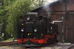  Ein schner Rcken kann auch entzcken!  Lokportrait von 99 1777, aufgenommen am 31.08.2012 beim Wasserfassen am Lokschuppen in Radeburg.