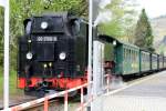 Die 99 1789-9 der Lnitzgrundbahn wartet in Radebeul, Haltepunkt  Weies Ross  auf ihre Weiterfahrt zum Zielbahnhof Radebeul Ost,10.04.2014 11:33 Uhr 