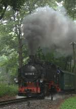 Wie überall in Sachsen ist auch hier der Regen nötig, also ein Regenschnappschuss von
99  1789-9 im Lößnitzgrund Radebeul. 16.08.2015 19:06 Uhr.