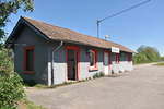 Das ehemalige Stationhaus der Schmalspurbahn Mosbach - Mudau in Sattelbach. 22.4.2020