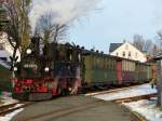 99 582 der Museumsbahn Schönheide am 03.12.2013 in Schönheide Mitte.