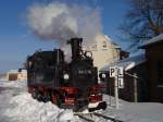 99 516 war am 01.12.12 bei der Museumsbahn Schnheide im Einsatz zum Adventsdampf. Hier beim umsetzen in schnheide.