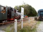 chsle Schmalspurbahn Einfahrt in den Endbahnhof Warthausen