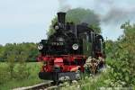 99 788 und 99 608 zwischen Wennedach und Reinstetten. chsle Schmalspurbahn am 19.5.2012.