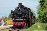 99 788 im Bahnhof von Warthausen. chsle Schmalspurbahn am 20.5.2012.
