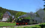 Preßnitztalbahn - Museumsbahn Steinbach – Jöhstadt: Klassisches Motiv Sächs.