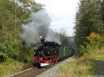 Am Ortsrand von Steinbach konnte 99 590 mit ihrem Personenzug am 03.10.2009 aufgenommen werden.
