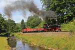  Güterverkehr wie in den Siebzigern  war das Motto der diesjährigen Fotoveranstaltung bei der Preßnitztalbahn, hier:am Hp Wildbach, 04.07.2014