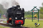 Lok 99 4632 bei Rangierarbeiten in Putbus.