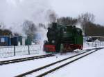 Mh52 fuhr,am 13.Januar 2013,zur bernahme ihres Zuges in Putbus an dern Zug.