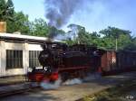 99 4802 bei der Ausfahrt aus Ghren (August 1997)