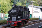 Lok 99 4011 beim rangieren auf dem Bahnhof Göhren.