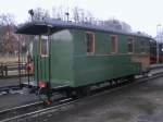 Noch ohne Beschriftung stand dieser aufgearbeitete Wagen,am 03.Dezember 2011,in Putbus.