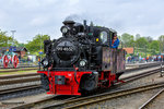 Mit der Lok 99 4652 wurden zum Putbuser Bahnhofsfest Führerstandsmitfahrten angeboten.