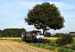 Als ZUG-Maschine eines Personenzuges ist am Sonntag der UNIMOG der Selfkantbahn zwischen Birgden und Gelindchen von mir abgelichtet worden.