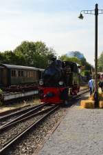 Rangierarbeiten stehen an in Schierwaldenrath, als die 101 Schwarzach durch die Weichenstraße sich zur Rübenrampe aufmacht. 20.9.2014