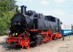 99 791 (EDV-Nr. DR: 99 1791-5, DB: 099 755-1 mit Traditionswagen in Radebeul Ost (20.08.2003)
