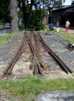 Am Bahnhof Radeburg liegt die 1986 als letzte ausgebaute DKW der Strecke, 15.09.07