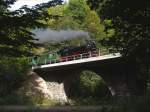 99 1734 auf der Weisseritztalbahn Freital-Hainsberg - Dippoldiswalde im Rabenauer Grund; 24.09.2012